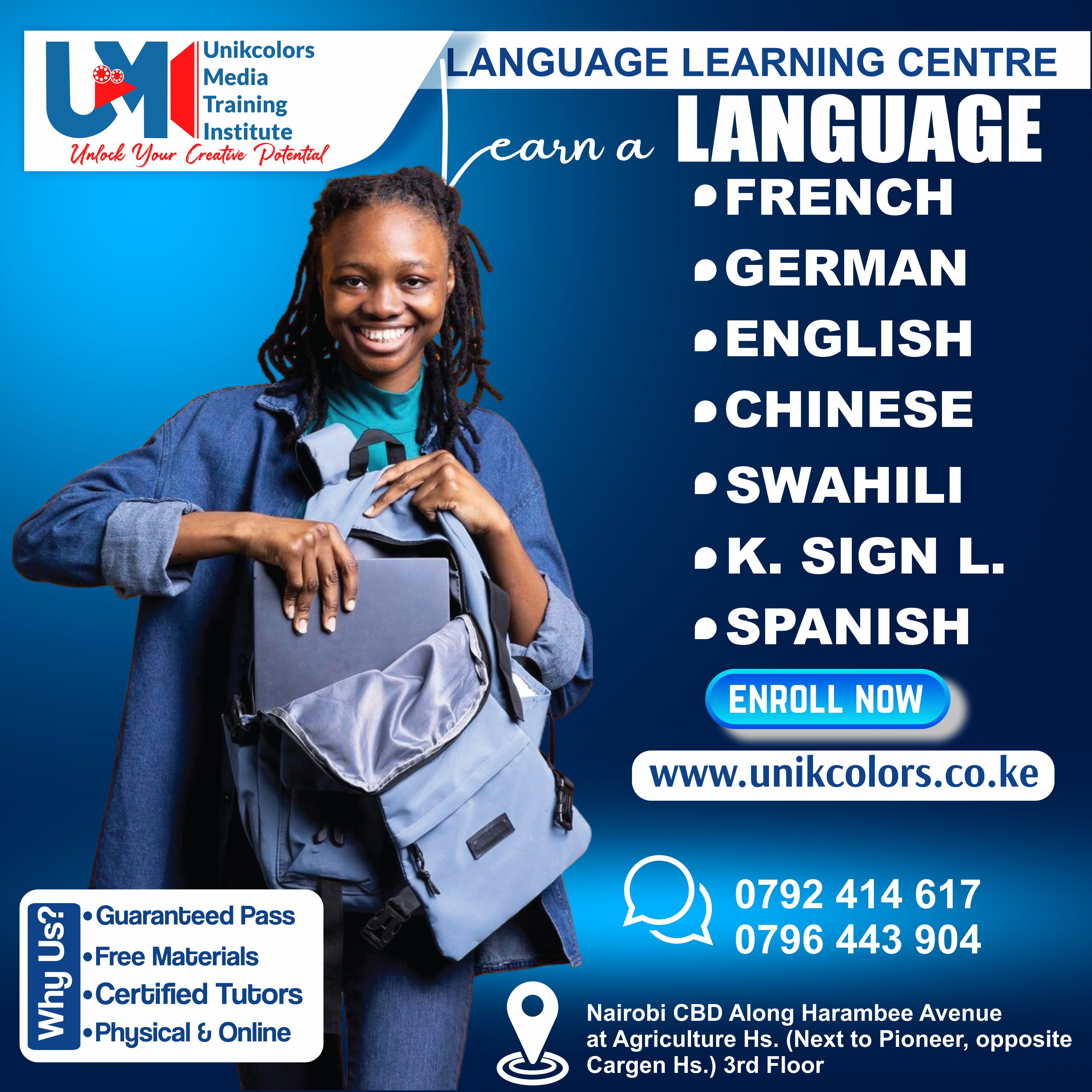 LANGUAGE TRAINING CENTRE - GERMAN | ENGLISH | FRENCH | CHINESE | SPANISH | SWAHILI | KENYA SIGN LANG